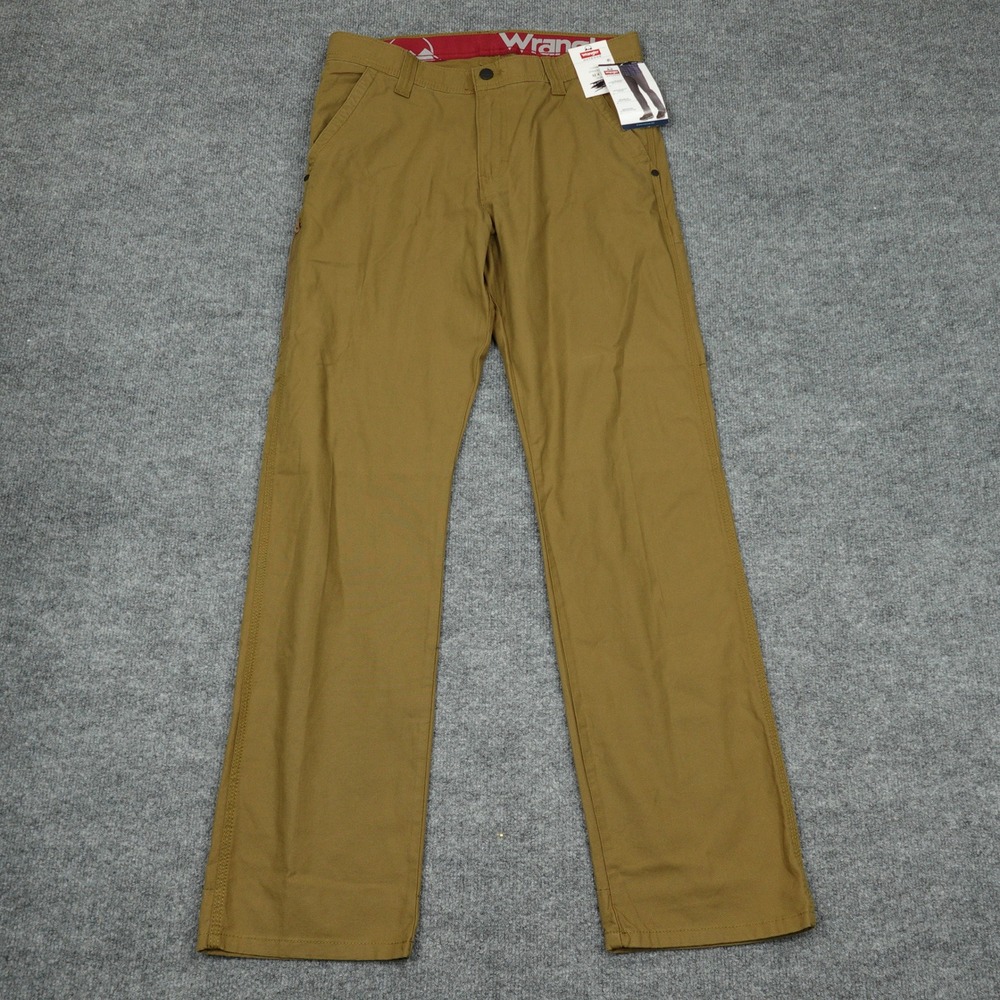 Wrangler Pants Men 32x32 Brown Frontier Utility Straight Fit Outdoor Stretch